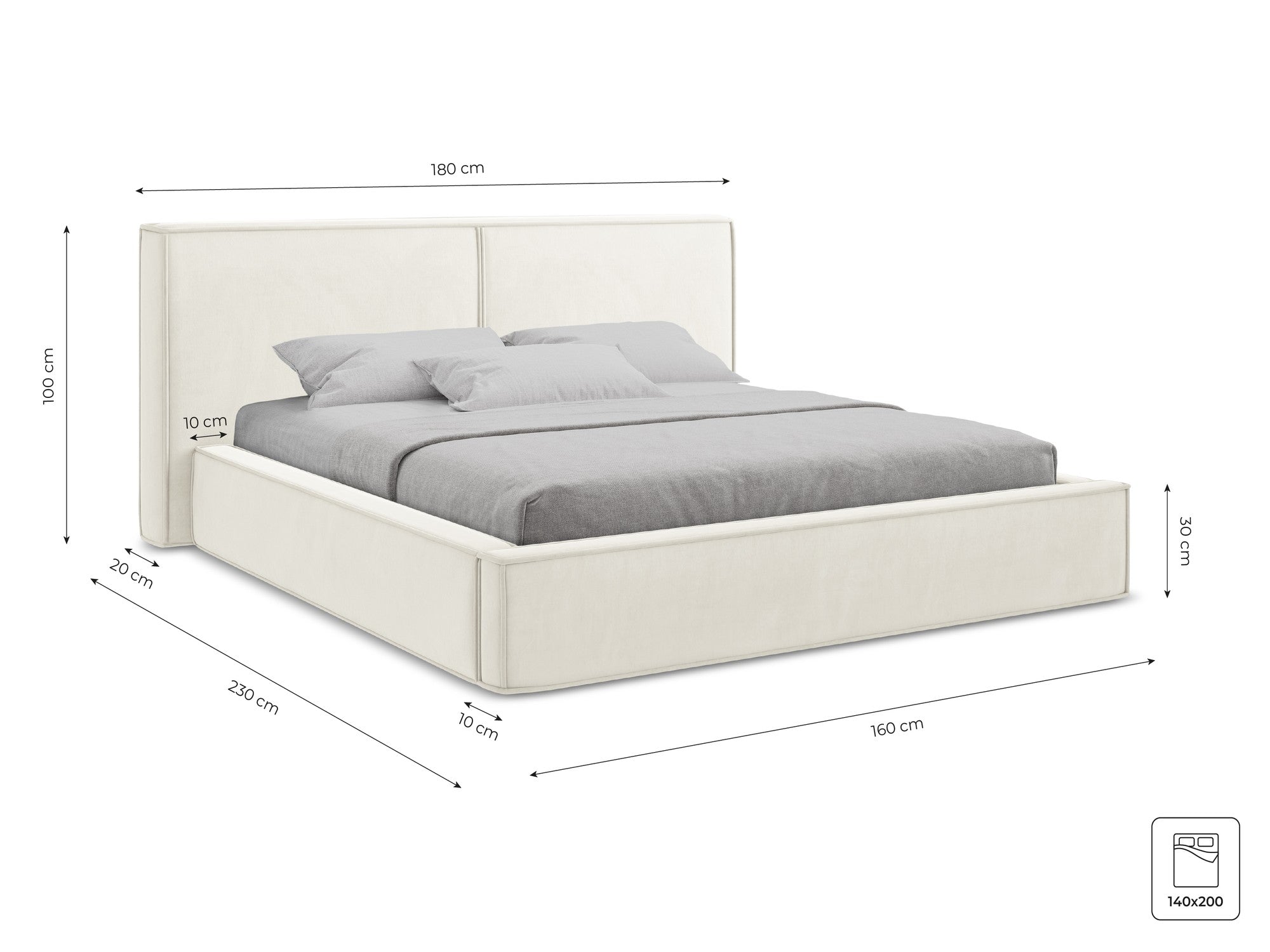 Bluvel - Fabb - Jasny beż - 140x200