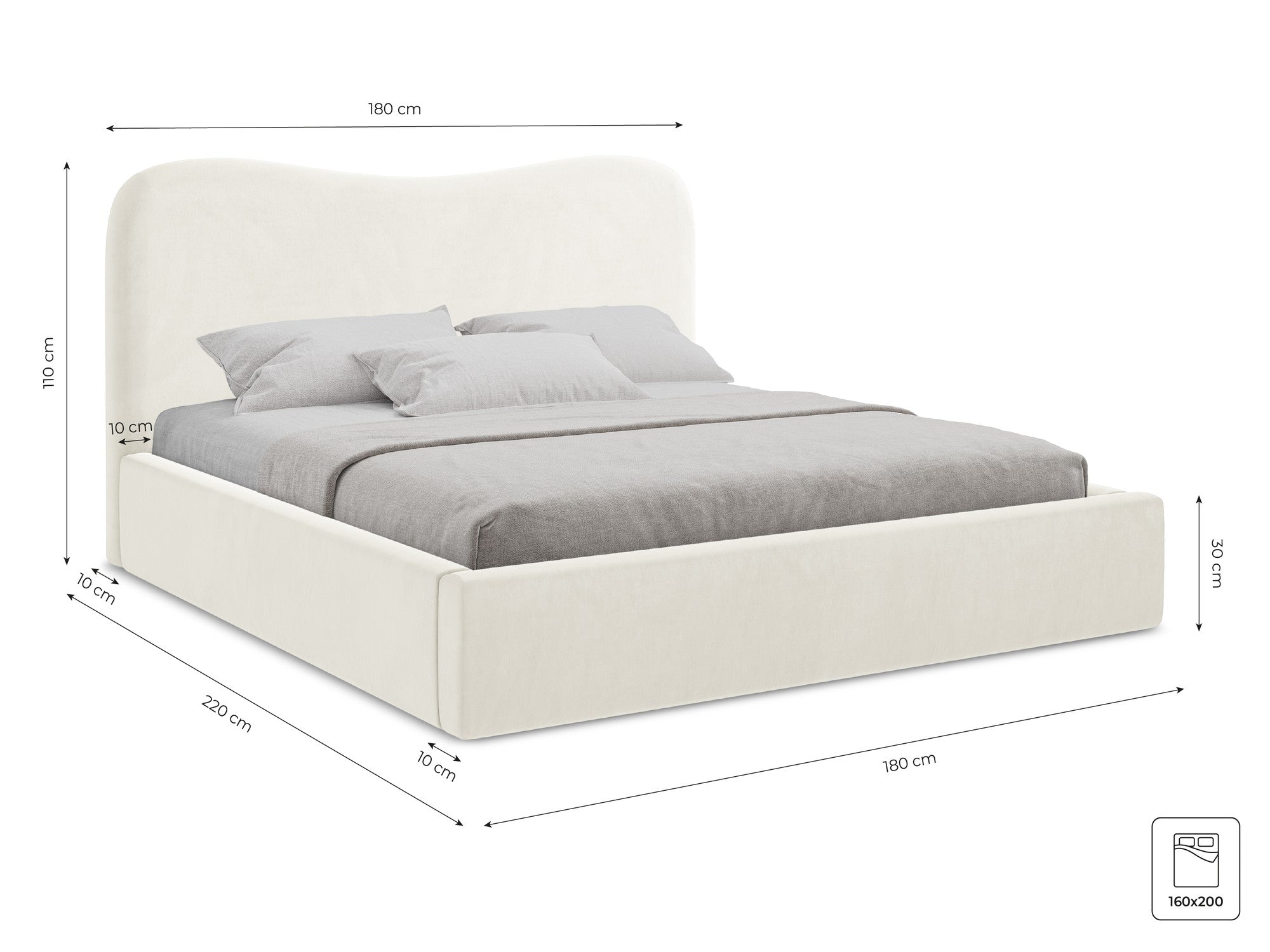 Bluvel - Fabb - Jasny beż - 160x200