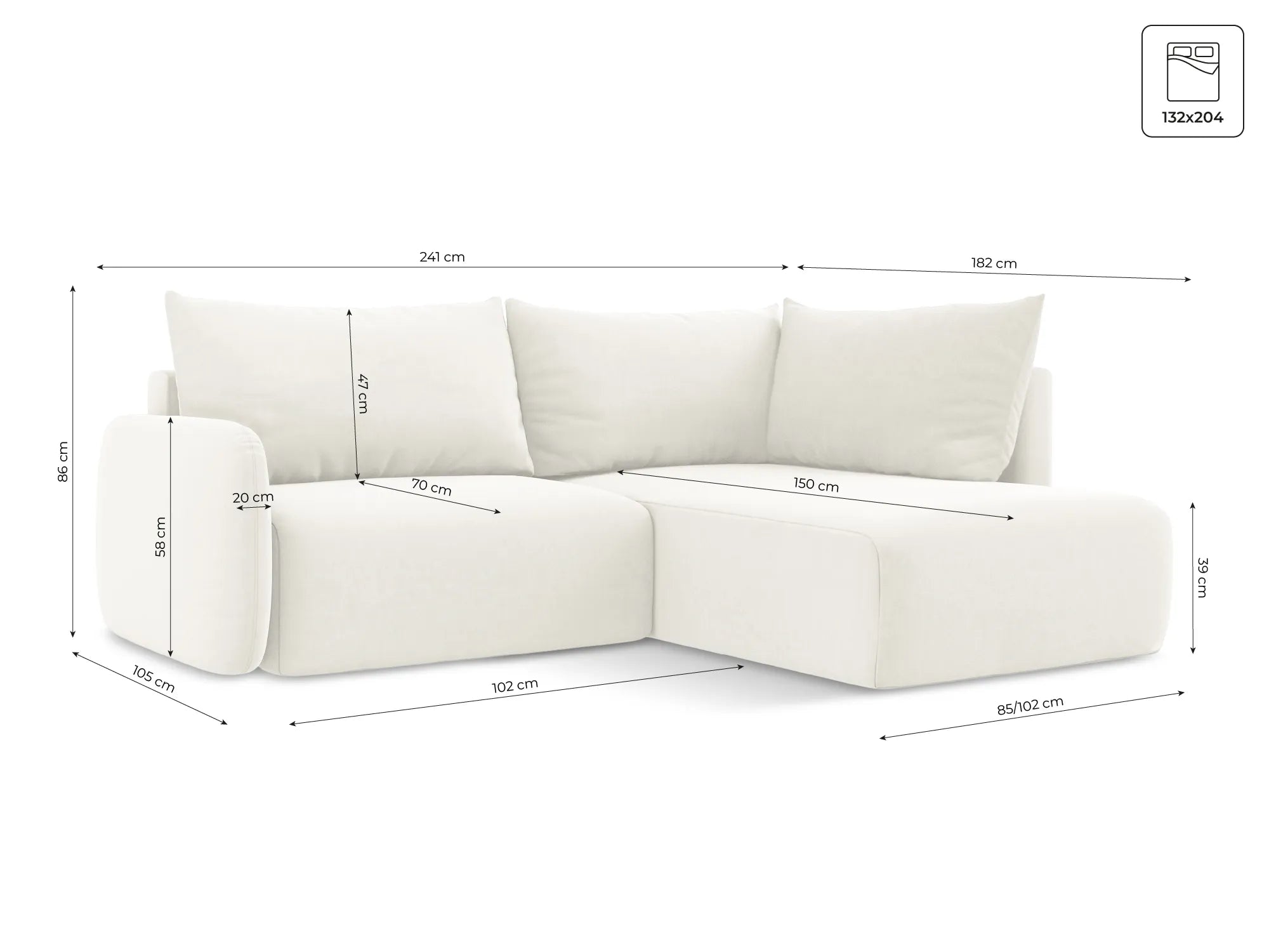 Bluvel - Fabb - Jasny beż / Prawy