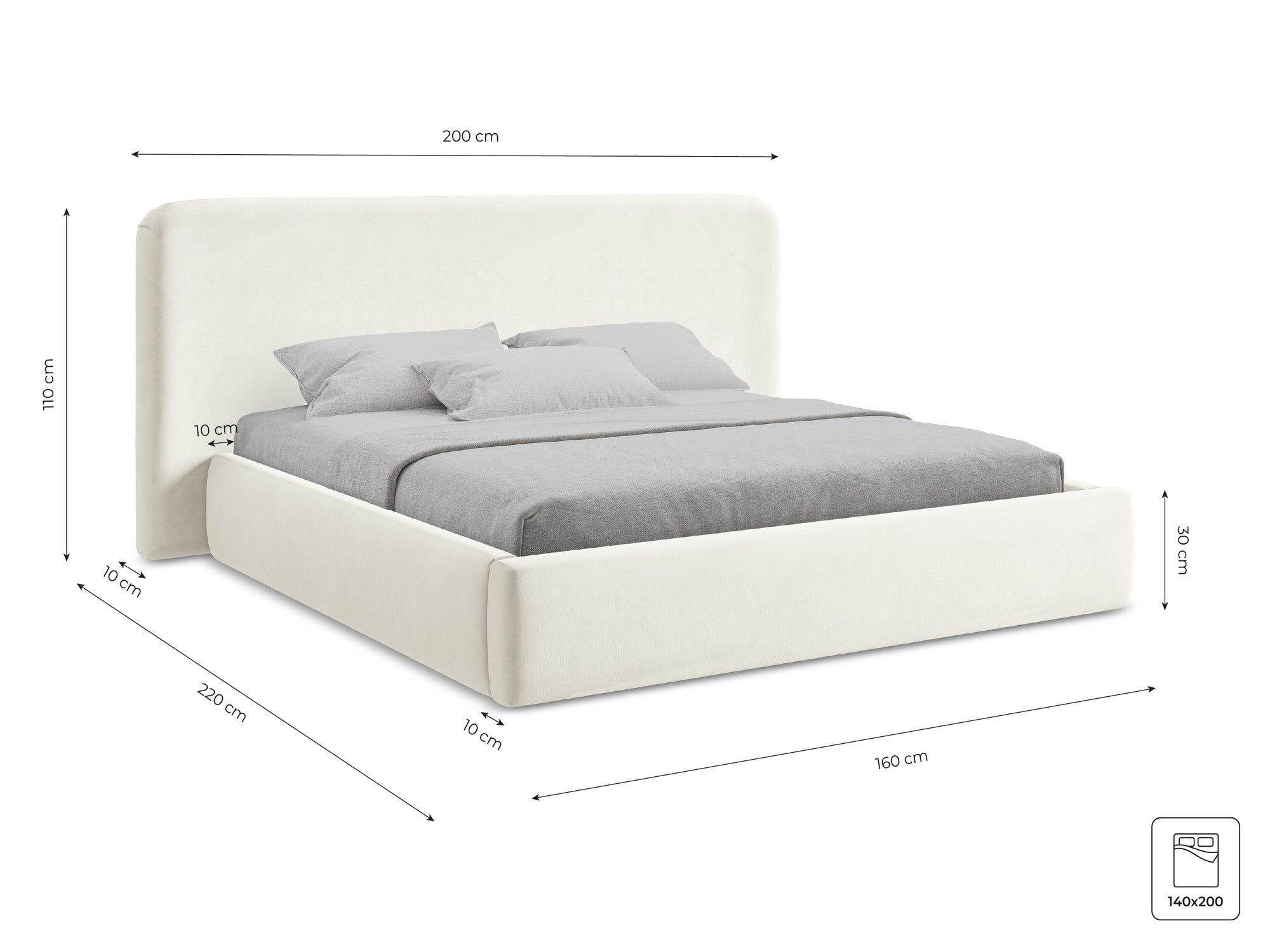 Bluvel - Fabb - Jasny beż - 140x200