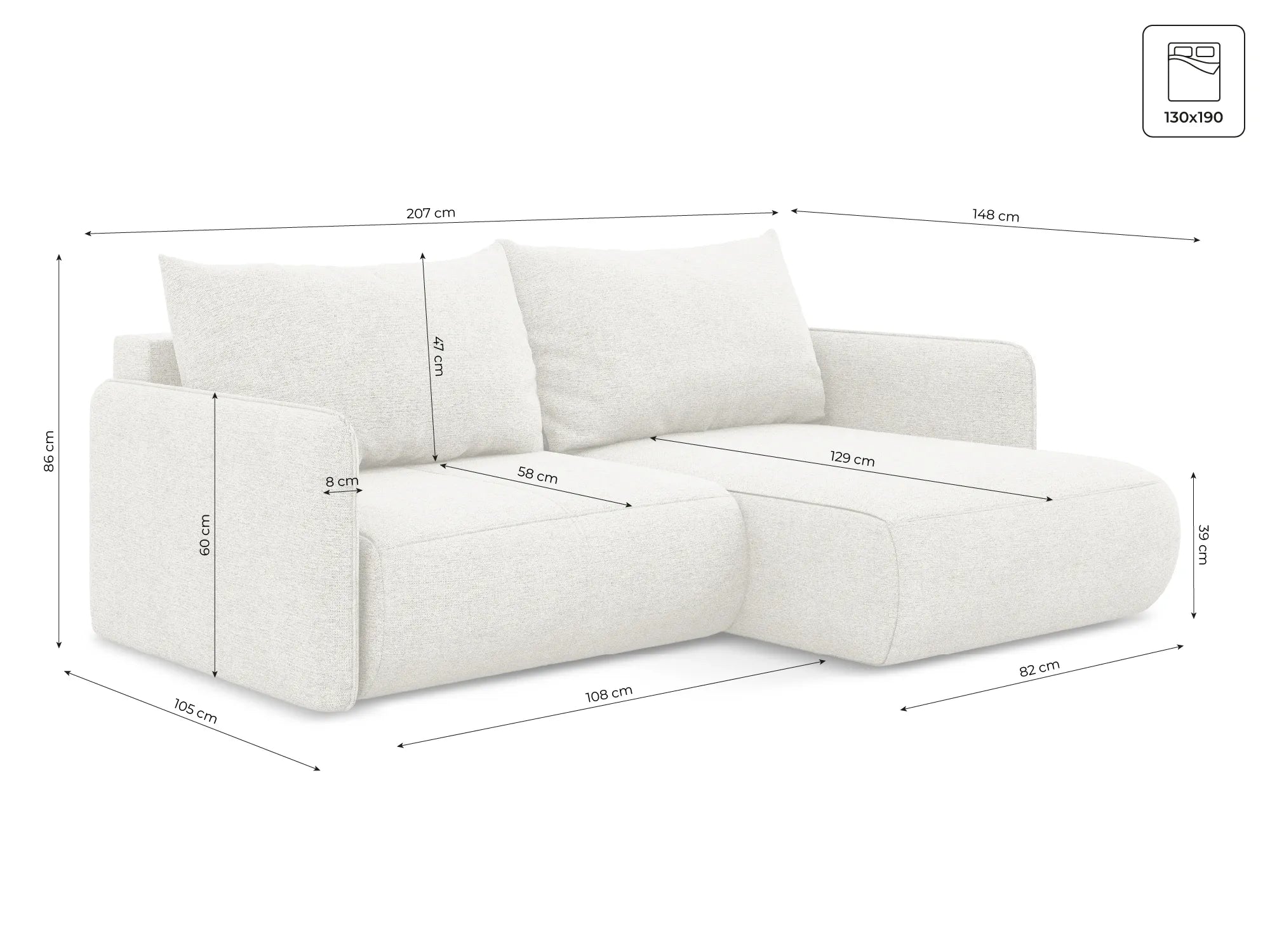 Aragon - Davis - Ciemny beż / Prawy