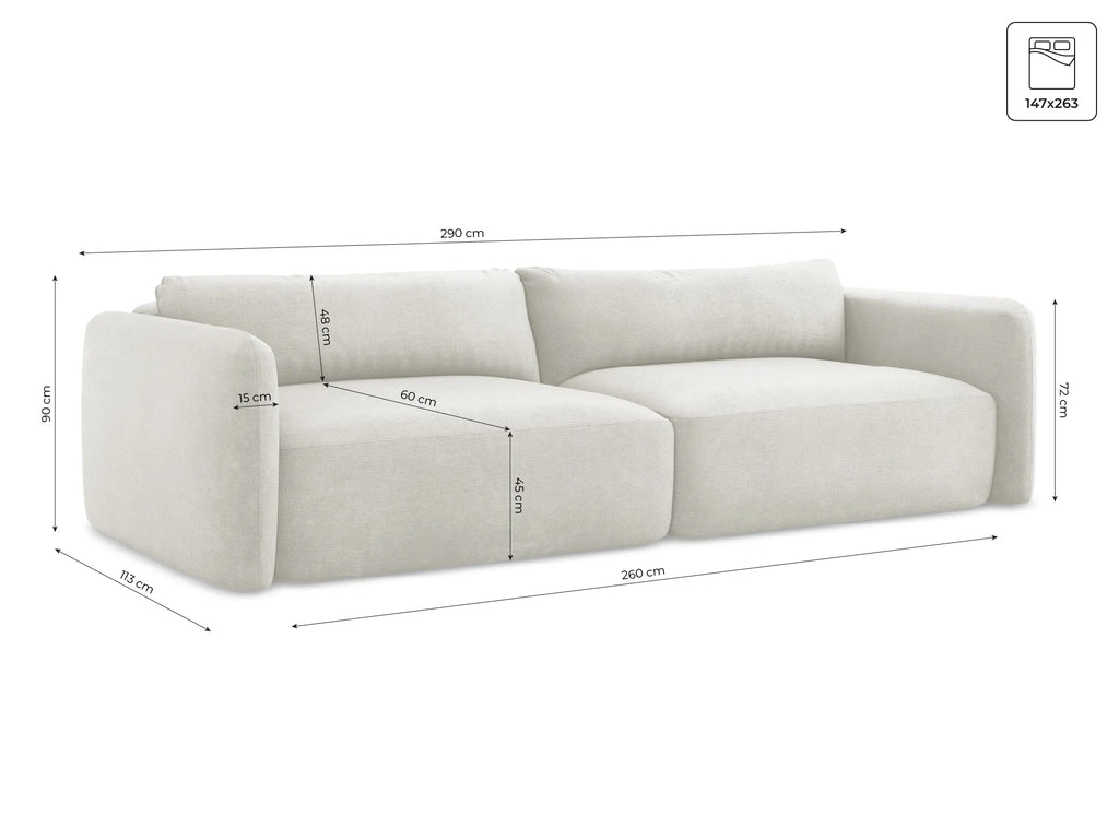 Sofa 4-seater with sleeping function Nuku - 290cm