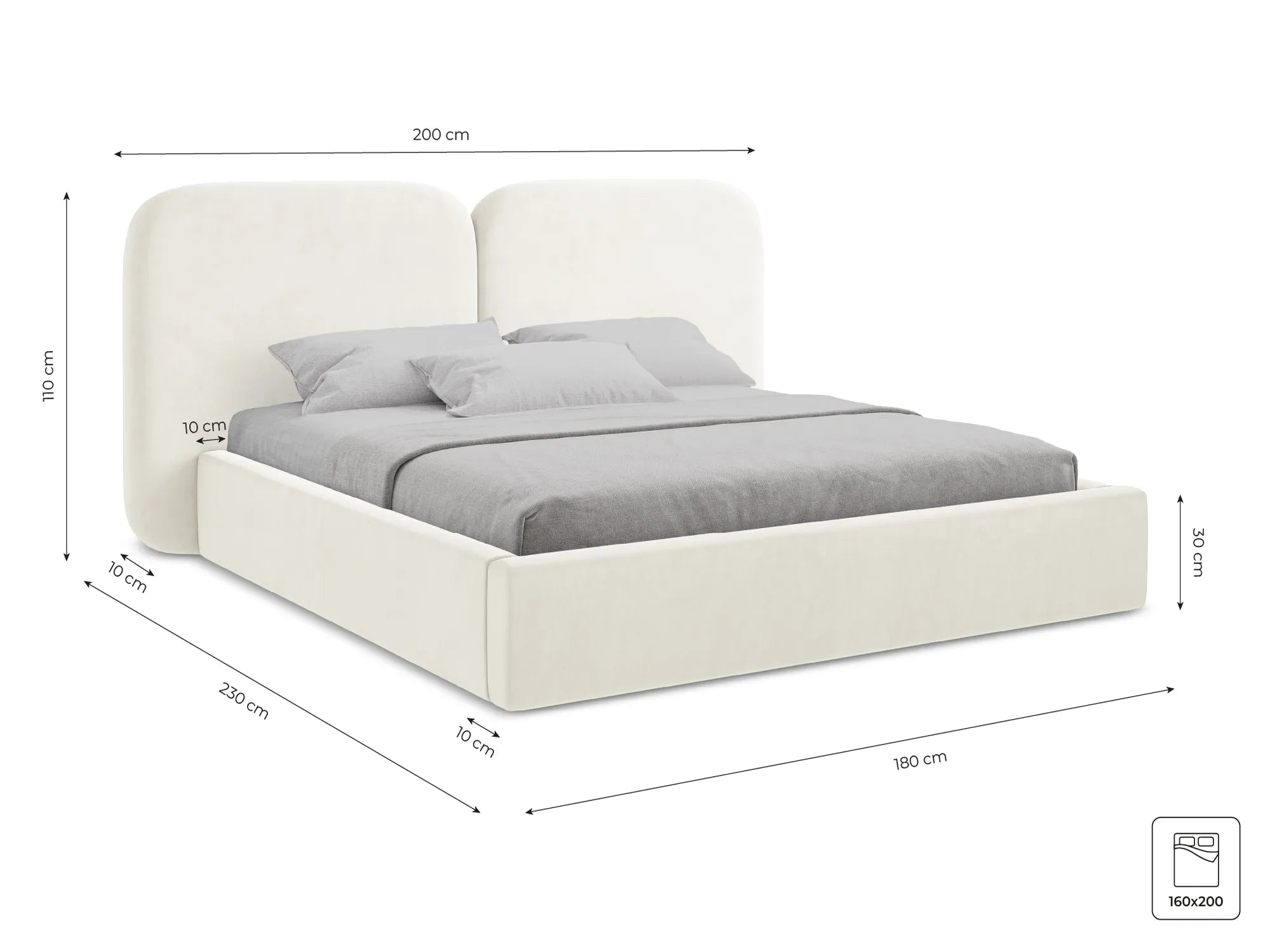 Bluvel - Fabb - Jasny beż - 160x200