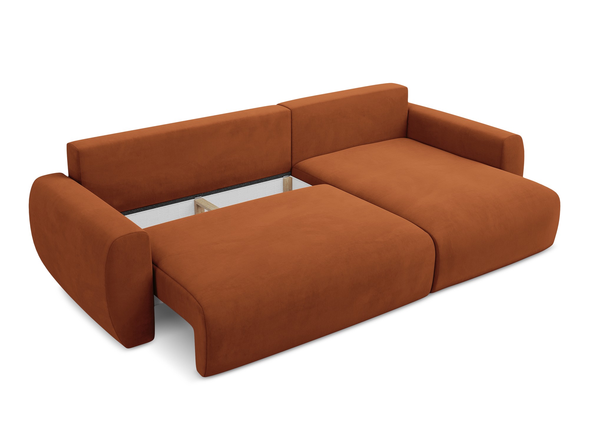 Makamii - Canapé d'angle avec fonction sommeil Anela - 285cm
