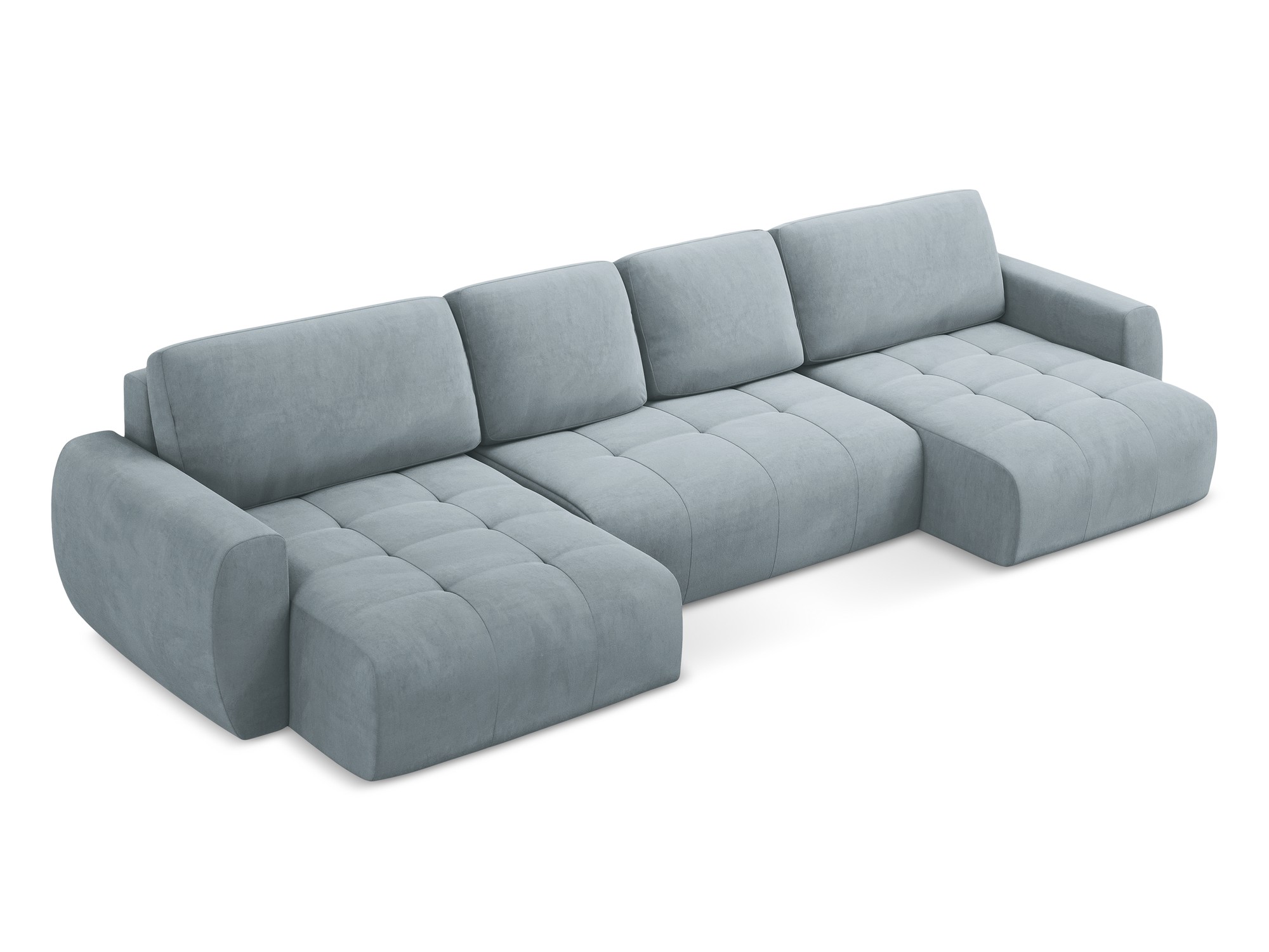 Makamii - Panorama Ecksofa mit Schlaffunktion Kiwi - 385cm