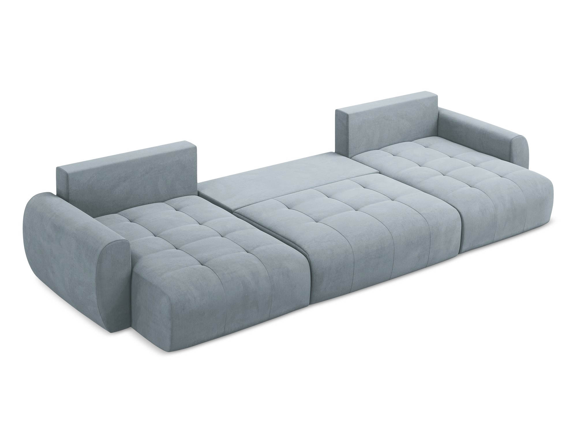 Makamii - Panorama Ecksofa mit Schlaffunktion Kiwi - 385cm