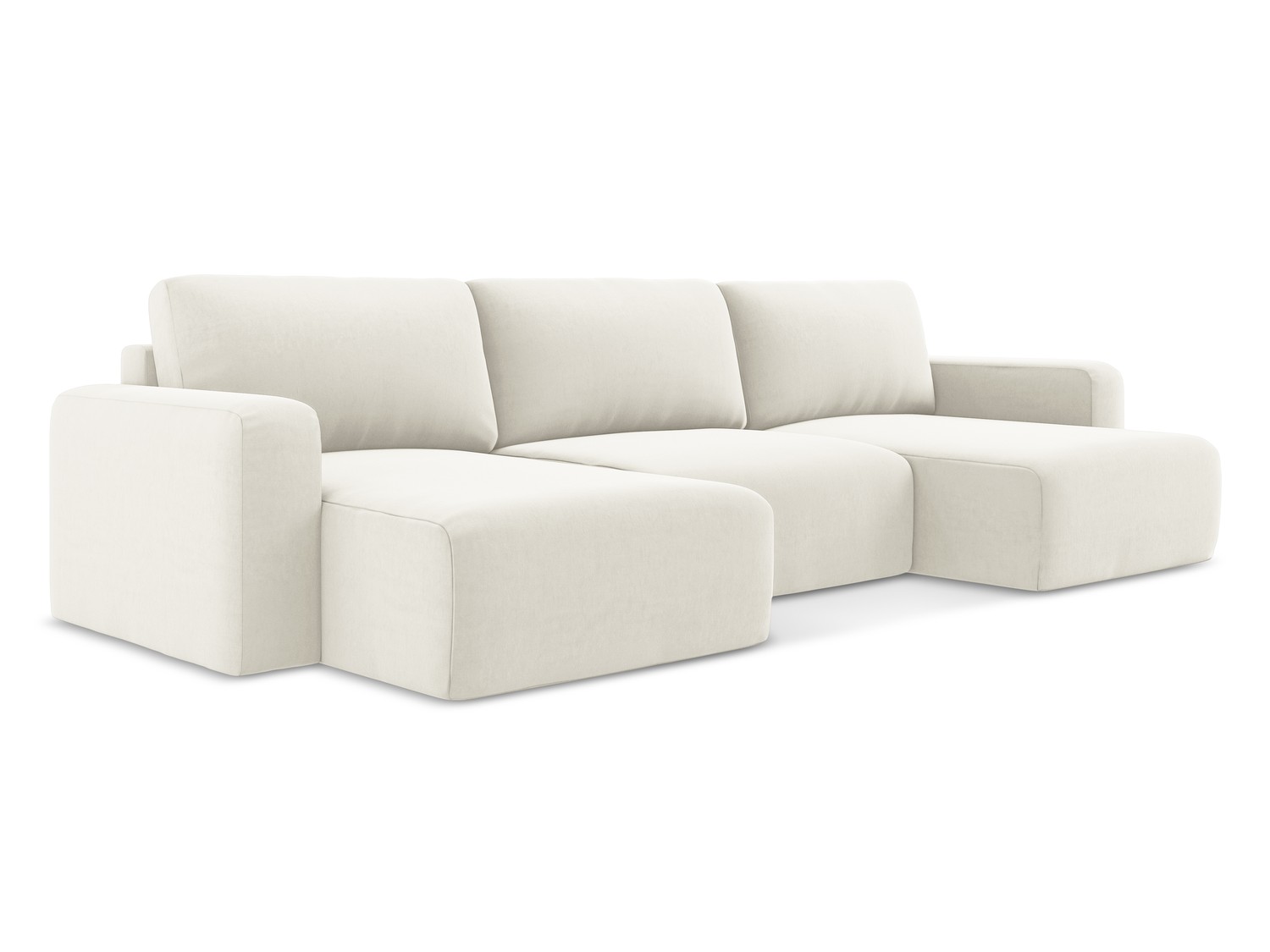 Makamii - Canapé d'angle panoramique avec fonction sommeil Kona - 332cm