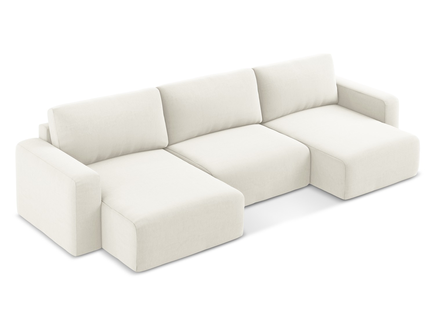 Makamii - Canapé d'angle panoramique avec fonction sommeil Kona - 332cm