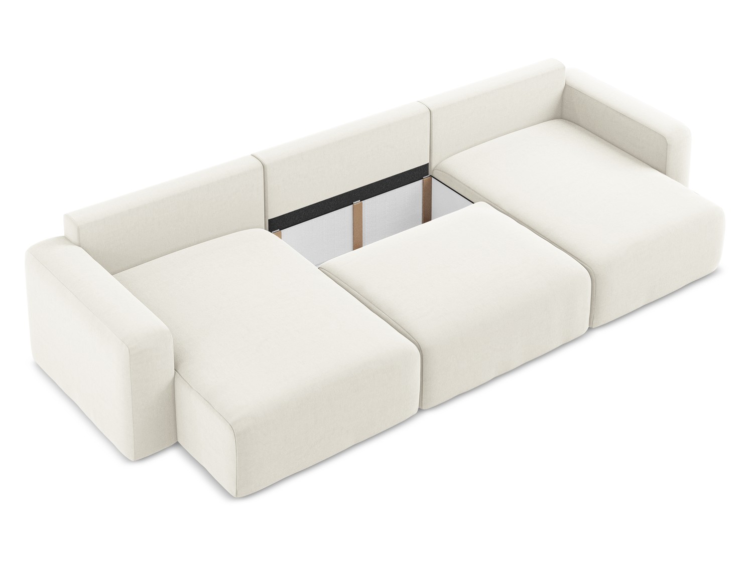 Makamii - Canapé d'angle panoramique avec fonction sommeil Kona - 332cm