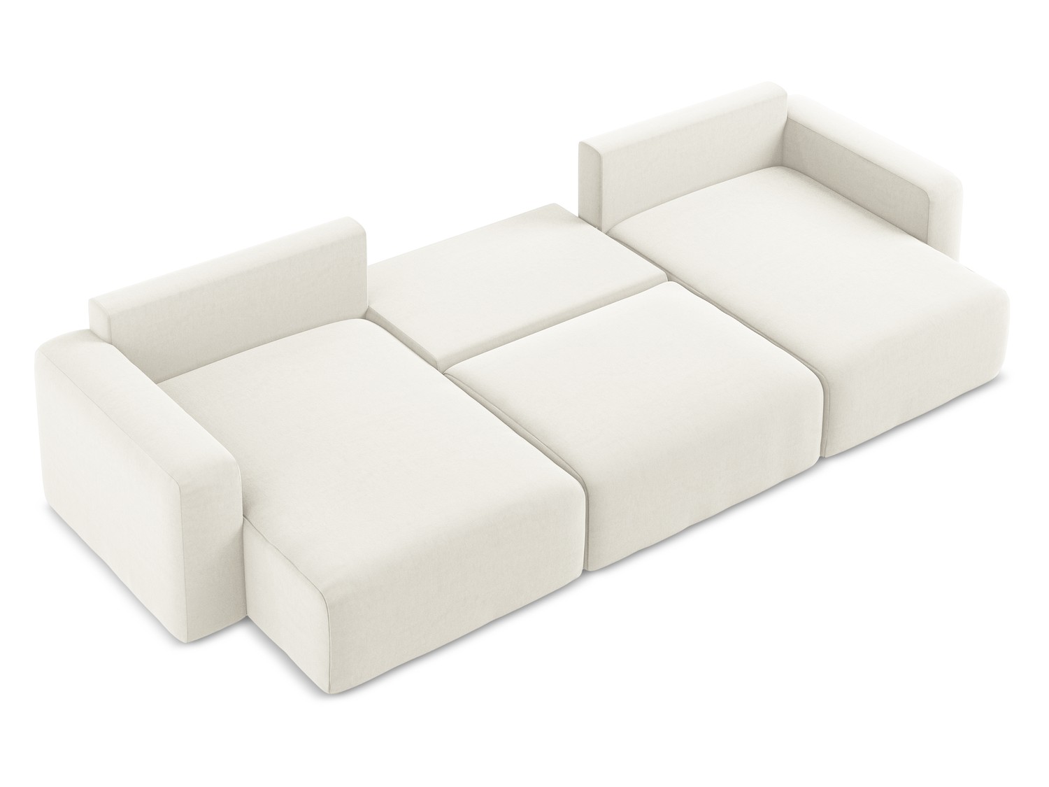 Makamii - Canapé d'angle panoramique avec fonction sommeil Kona - 332cm